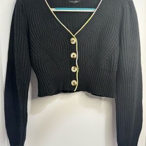 Paper moon black crop cardigan sz medium
